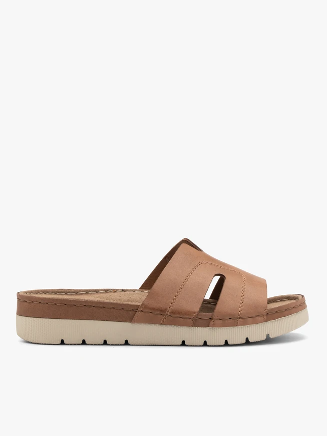 Braune Damen-Flip-Flops mit Plateau