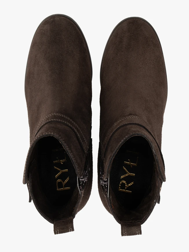 Braune Veloursstiefel mit Stilettoabsatz