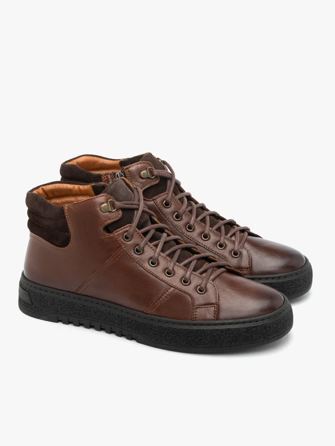 Brown Men's Boots with Zip