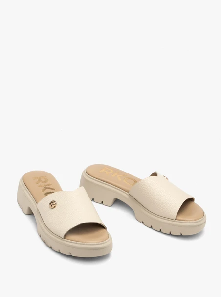Cremefarbene Plateau-Flip-Flops für Frauen