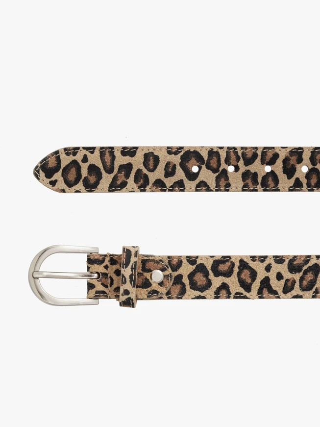 Veloursgürtel mit Leopardenmuster