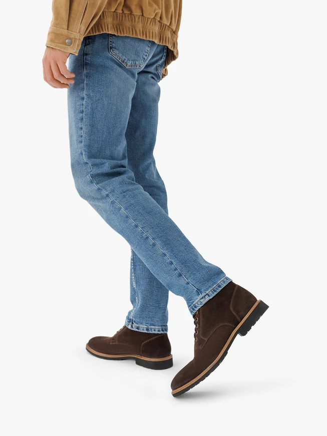 Dunkelbraune Velourslederstiefel