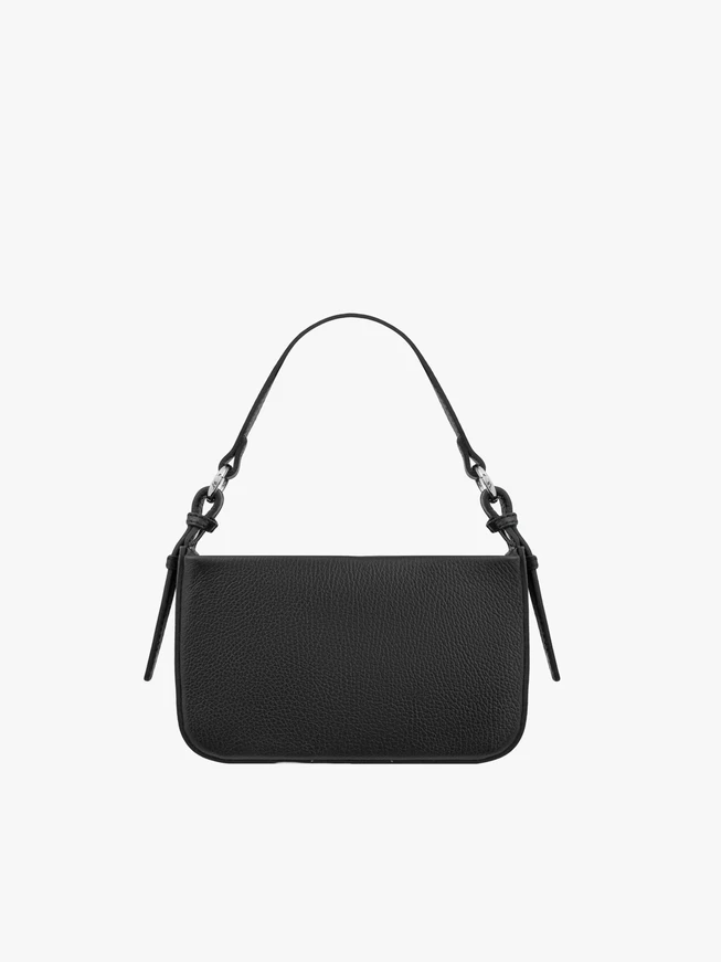 Kleine schwarze Tasche aus Bonded Leather