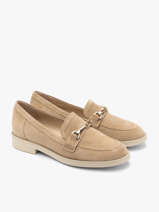 Sand suede loafers