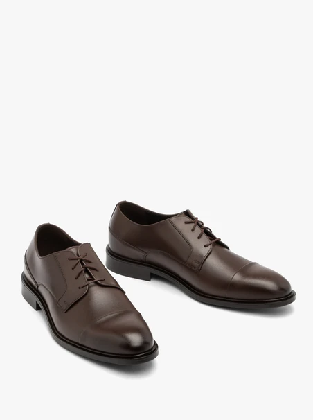 Dunkelbraune Herrenhalbschuhe