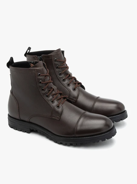 Dunkelbraune Vollnarbenlederstiefel