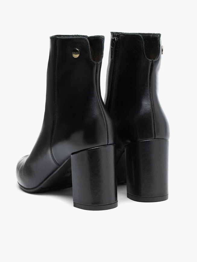 Black Ankle Boots with Block Heel