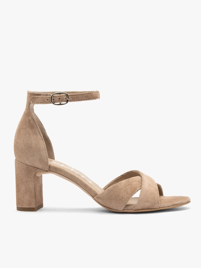 Beige Damen-Sandalen mit Absatz