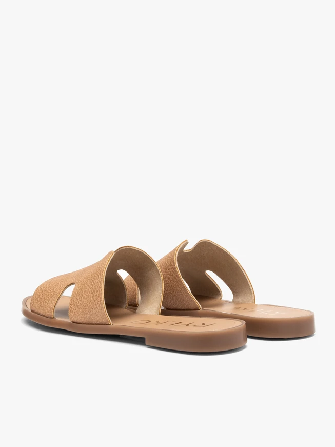 Beigefarbene Damen-Flip-Flops mit Aussparungen