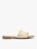 Cremefarbene Damen-Flip-Flops aus Leder