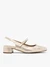 Leather pump in platinum colour