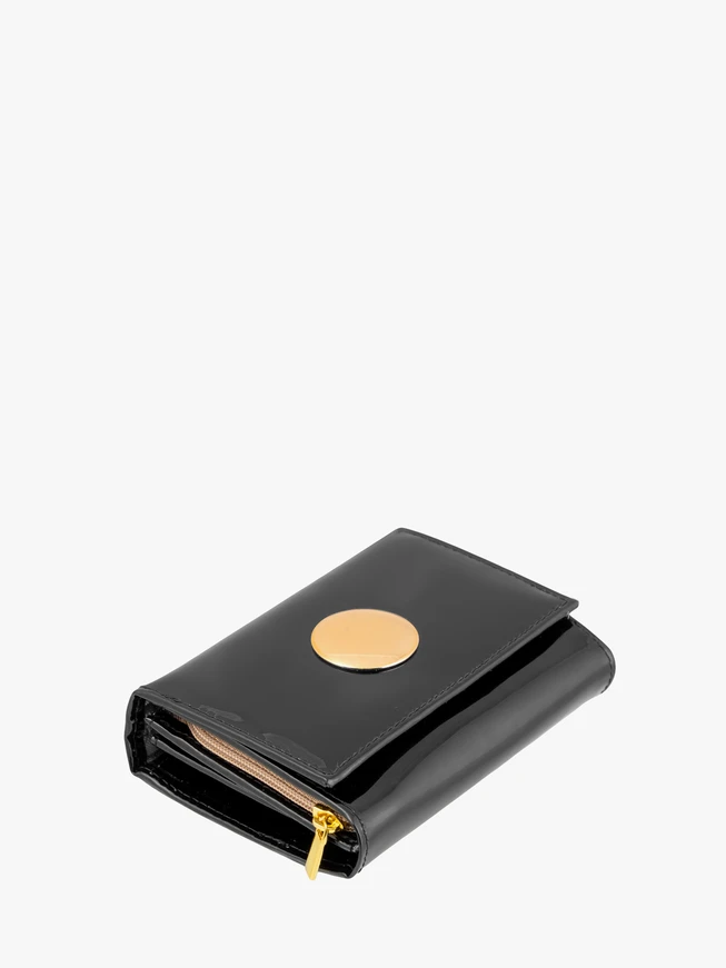 Schwarz lackierte Damenbrieftasche