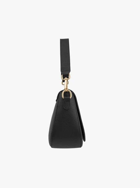 Handtasche aus schwarzem Leder und Velours
