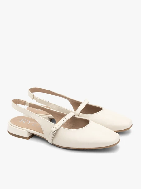 Cream slingback pumps