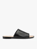Schwarze minimalistische Flip-Flops aus genarbtem Leder
