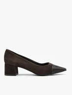 Velours-Pumps in Schokolade
