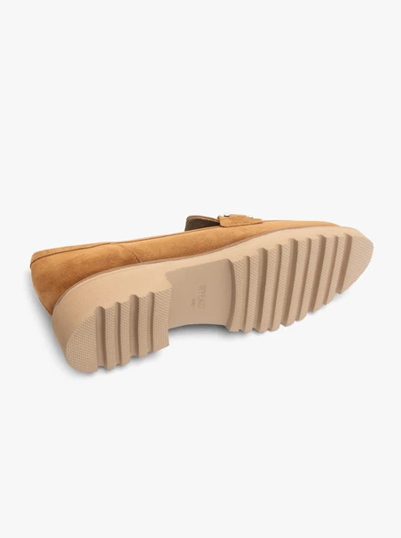 Ginger loafers with copper ornament
