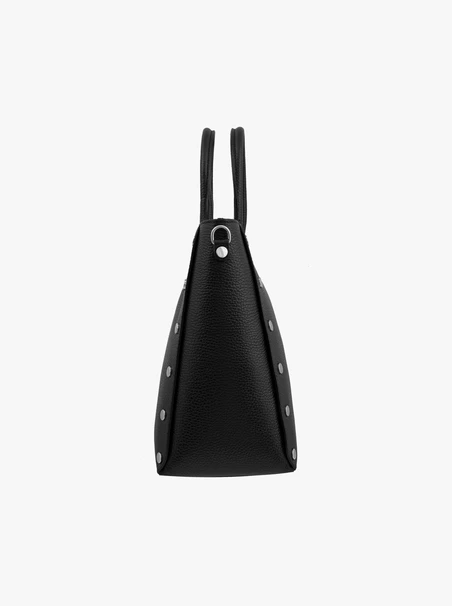 Schwarze große Handtasche mit Nieten
