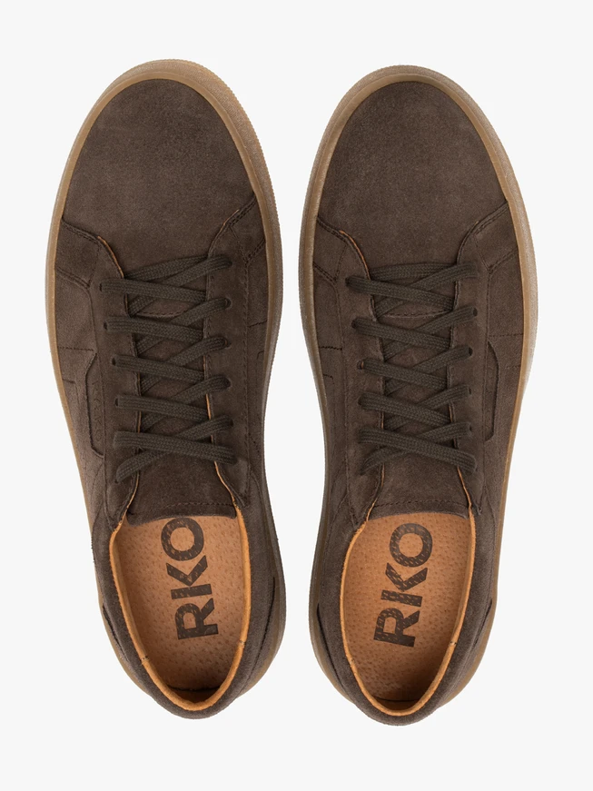Graue Velourshalbschuhe