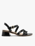 Schwarze niedrige Stiletto-Sandalen