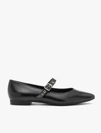 Schwarze Ballerinas mit Schnalle und spitzer Nase