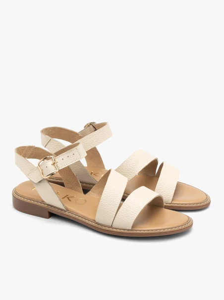 Cremefarbene Damen-Sandalen
