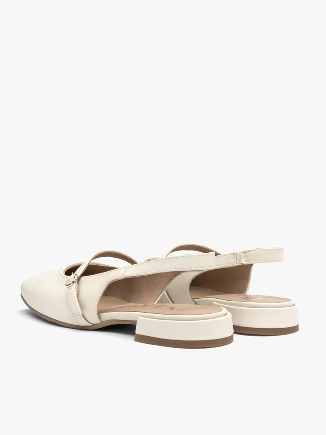 Cream slingback pumps