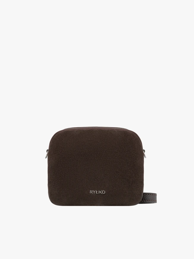 Small brown leather handbag