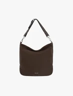 Dunkelbraune, geräumige Lederhandtasche