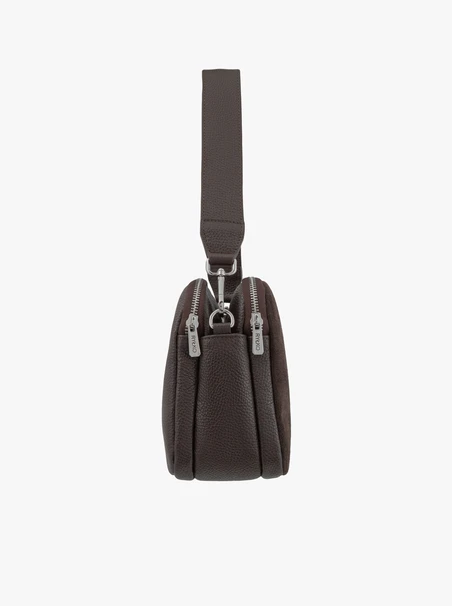 Small brown leather handbag