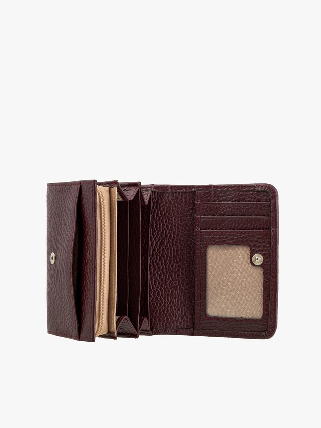 Portemonnaie aus kastanienbraunem Leder