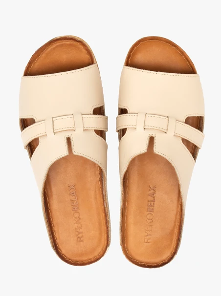 Cremefarbene Plateau-Flip-Flops für Frauen