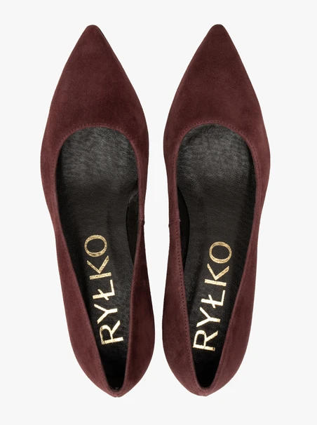 Kastanienbraune Stiletto-Pumps