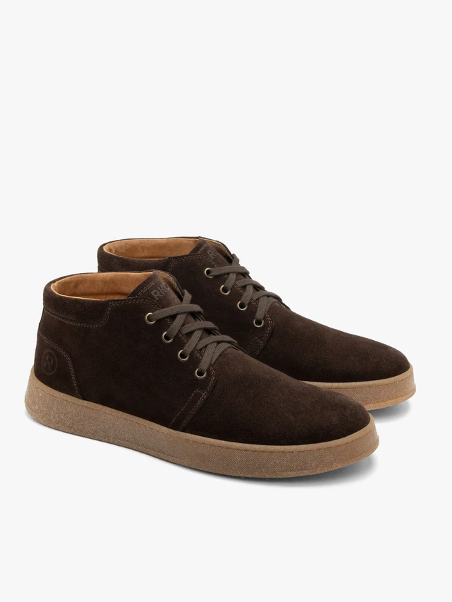Dunkelbraune Velourslederstiefel