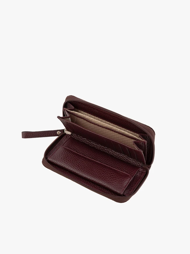 Portemonnaie aus kastanienbraunem Leder