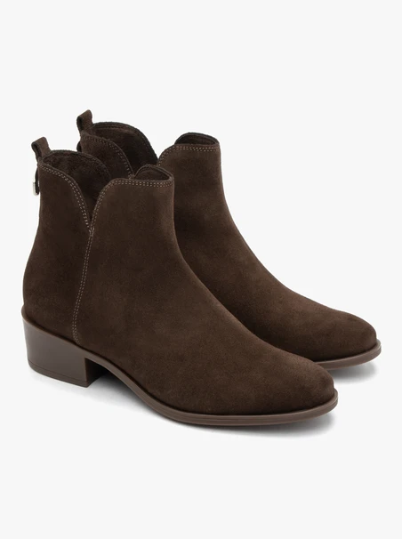 Chocolate suede ankle boots