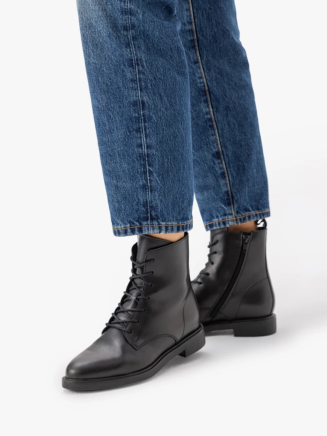 Women’s black leather boots