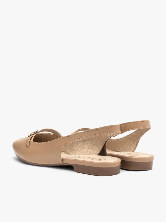 Beige slingback ballerinas