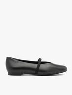 Black minimalist ballet flats with elastic
