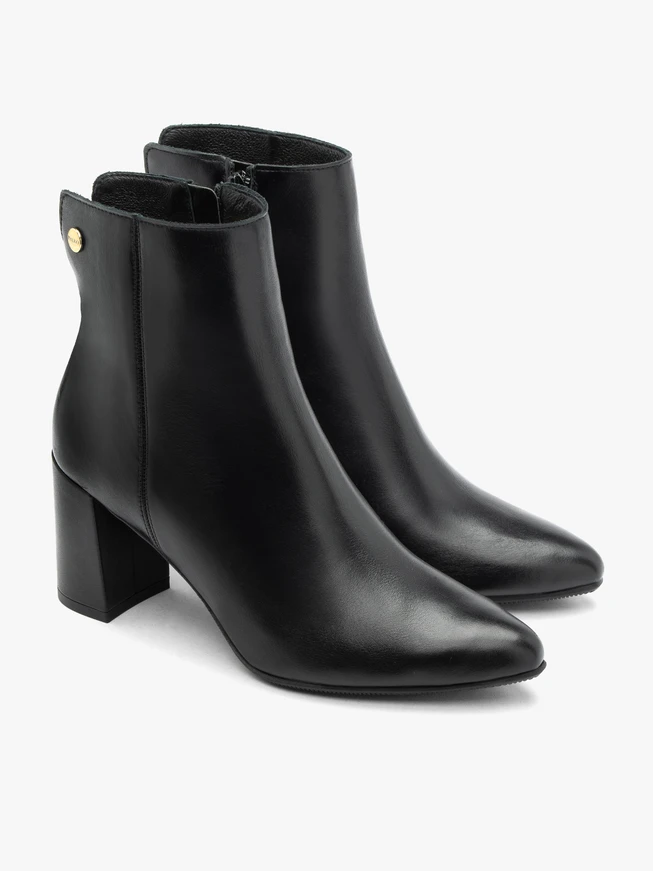 Black Ankle Boots with Block Heel