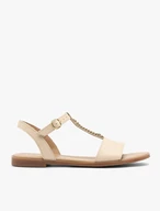 Flache Damen-Sandalen in Creme