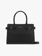 Große Handtasche aus schwarzem Vollnarbenleder