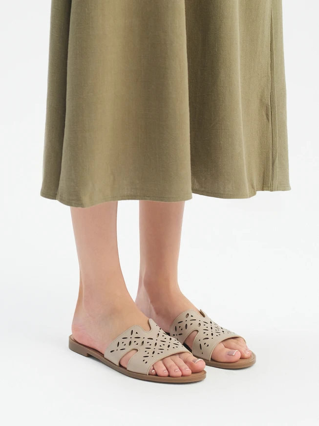 Beige cutout slides