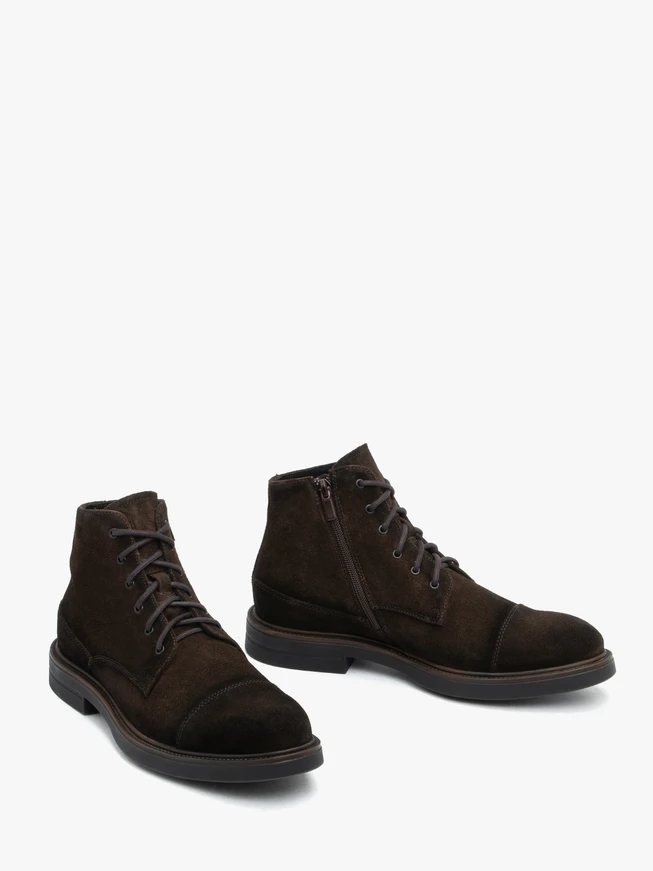 Dunkelbraune Velourslederstiefel