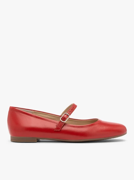 Rote Damen Ballerinas mit Riemen