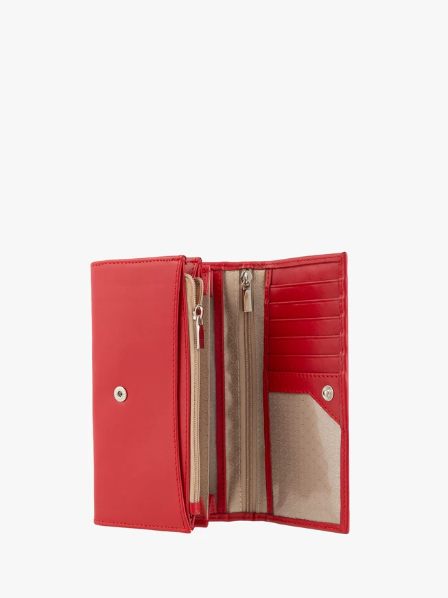 Rote Damenbrieftasche aus Leder