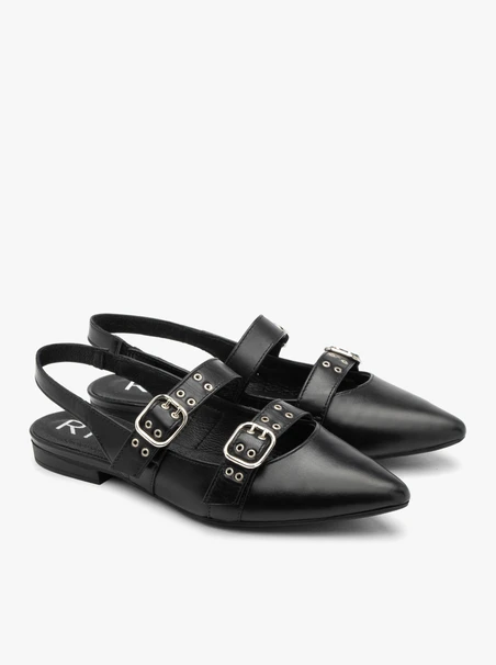 Schwarze absatzlose Ballerinas