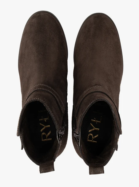 Braune Veloursstiefel mit Stilettoabsatz