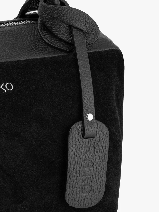 Schwarzer Leder Shopper
