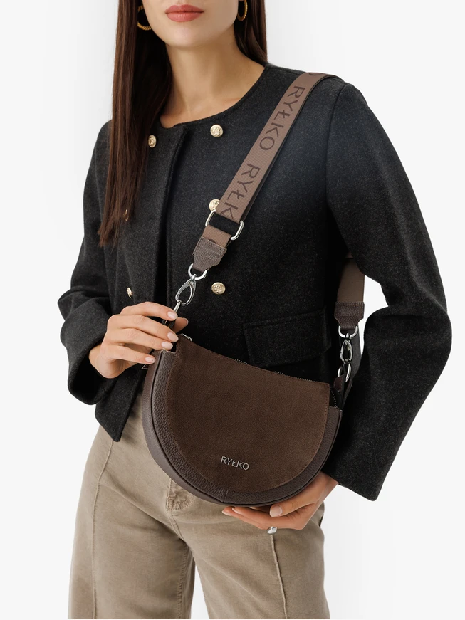Posttasche aus dunkelbraunem Leder